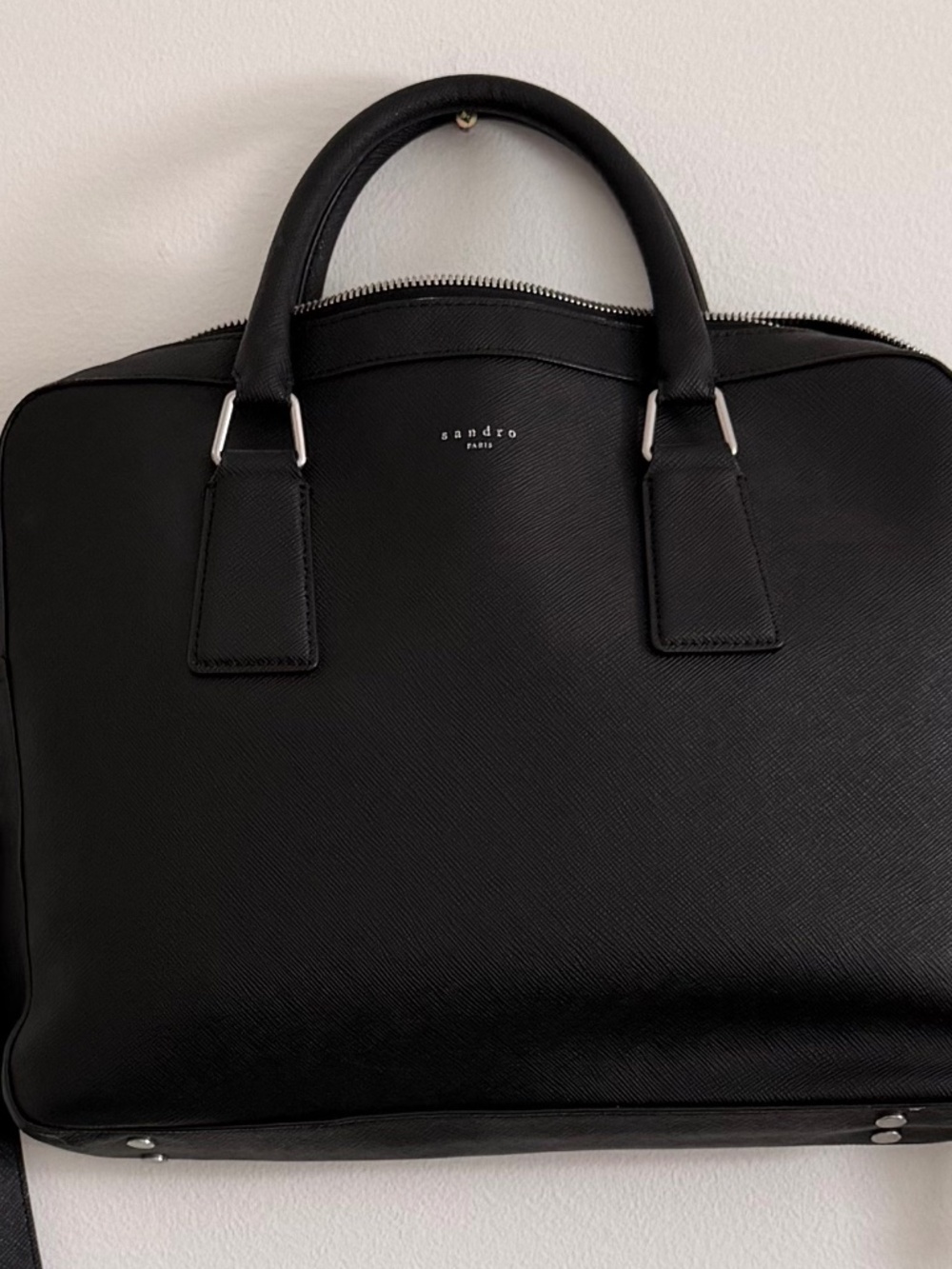 Sandro | RECONSTITUTED LEATHER BRIEFCASE - Picture 3 of 7